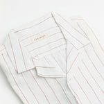 carpasus sustainable organic linen shirt short sleeves verita stripes rust white. Nachhaltiges Carpasus Hemd kurzärmlig Verita Streifen Rost Weiss aus Bio Leinen
