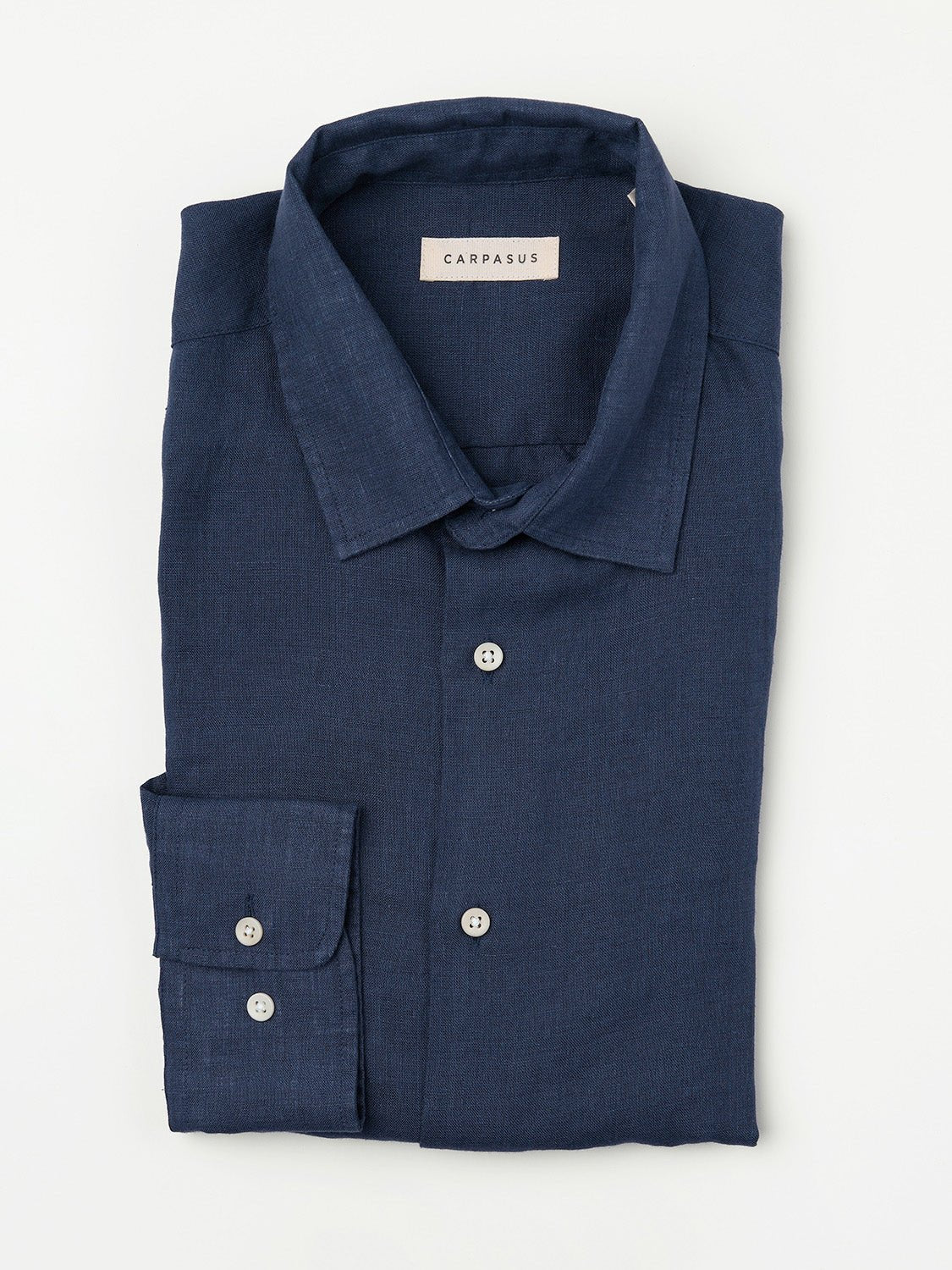 carpasus sustainable organic linen shirt verzasca uni navy. Nachhaltiges Carpasus Hemd Verzasca Uni Navy aus Bio Leinen