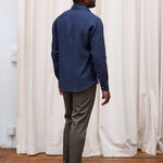 carpasus sustainable organic linen shirt verzasca uni navy. Nachhaltiges Carpasus Hemd Verzasca Uni Navy aus Bio Leinen 