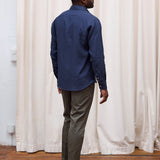 carpasus sustainable organic linen shirt verzasca uni navy. Nachhaltiges Carpasus Hemd Verzasca Uni Navy aus Bio Leinen 
