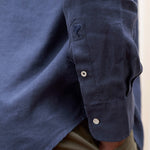 carpasus sustainable organic linen shirt verzasca uni navy. Nachhaltiges Carpasus Hemd Verzasca Uni Navy aus Bio Leinen 