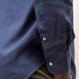 carpasus sustainable organic linen shirt verzasca uni navy. Nachhaltiges Carpasus Hemd Verzasca Uni Navy aus Bio Leinen 
