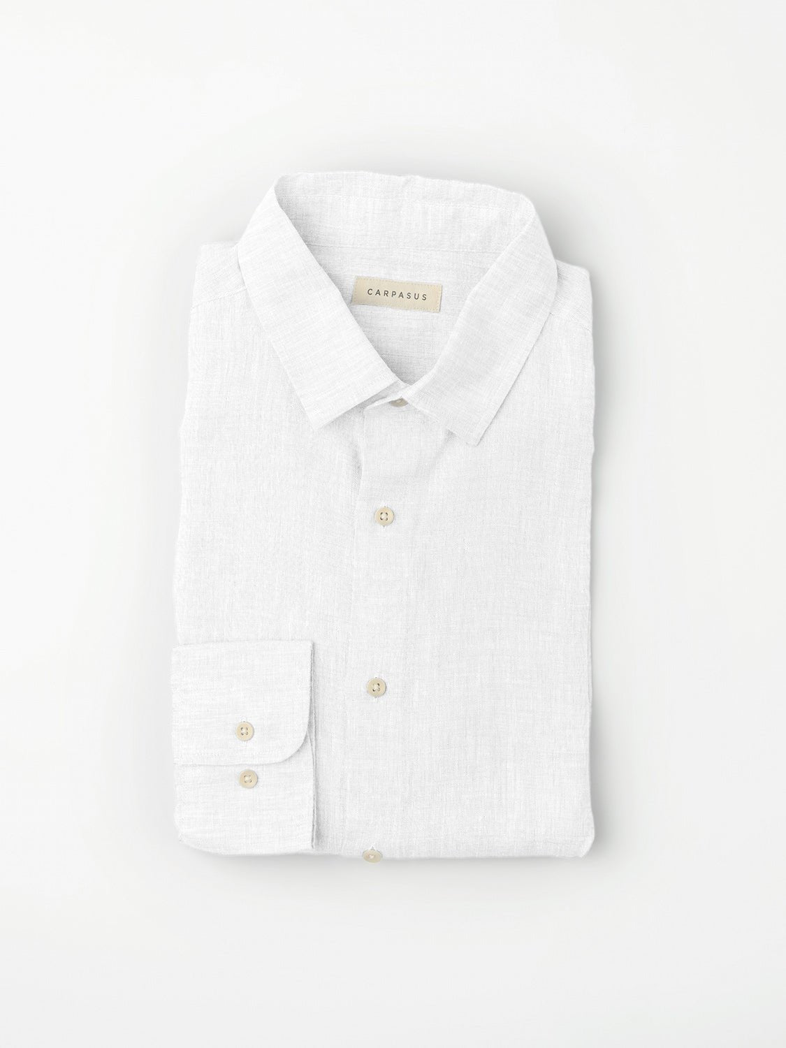 carpasus sustainable organic linen shirt verzasca uni white. Nachhaltiges Carpasus Hemd Verzasca Uni Weiss aus Bio Leinen 