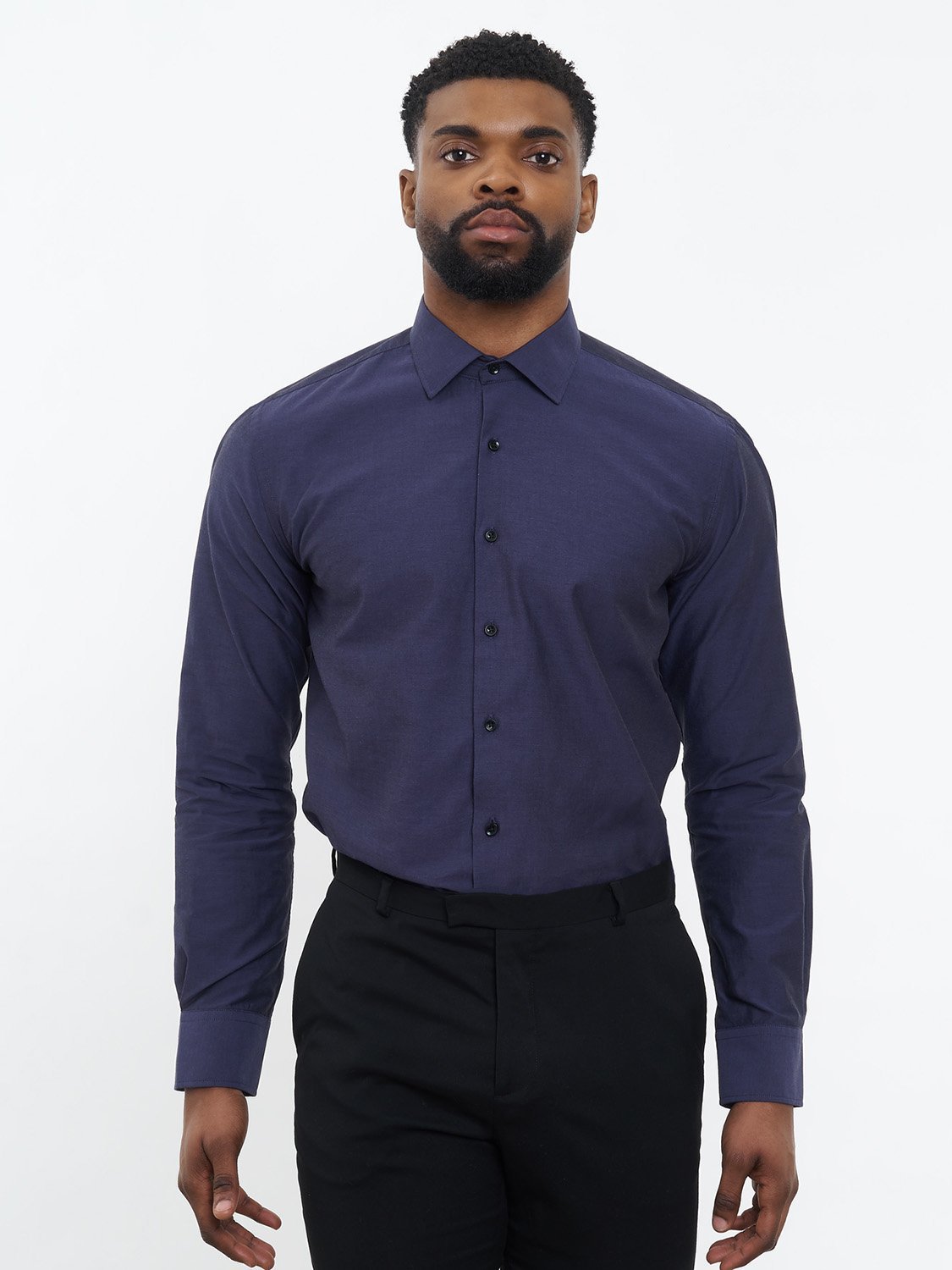Washed Oxford Shirt For Tall Men Navy