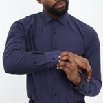 carpasus sustainable organic cotton dress shirt dark blue. Nachhaltiges Carpasus Businesshemd aus Bio Baumwolle in Dunkelblau