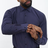 carpasus sustainable organic cotton dress shirt dark blue. Nachhaltiges Carpasus Businesshemd aus Bio Baumwolle in Dunkelblau
