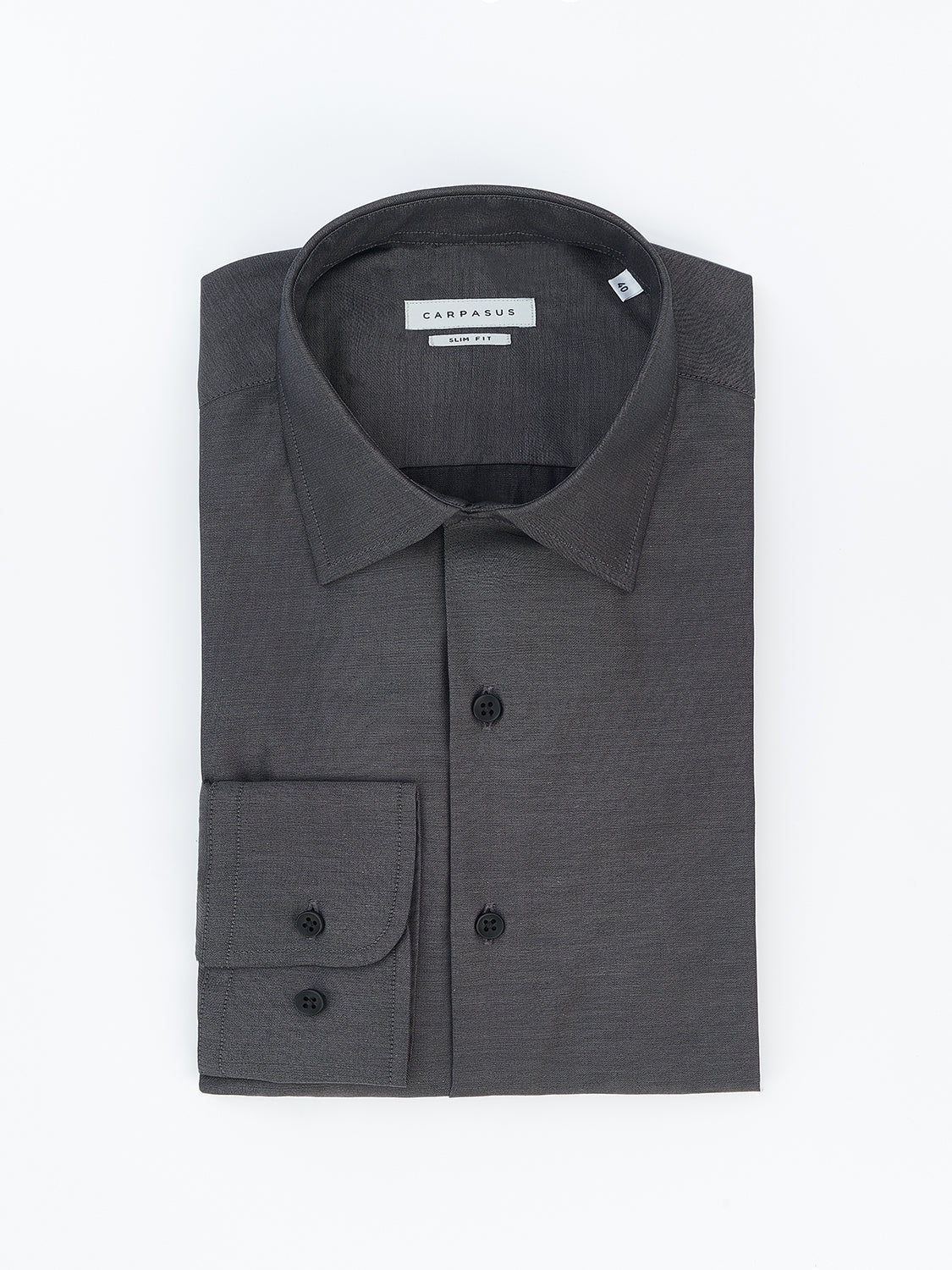 carpasus sustainable organic cotton dress shirt dark grey. Nachhaltiges Carpasus Businesshemd aus Bio Baumwolle in Dunkelgrau