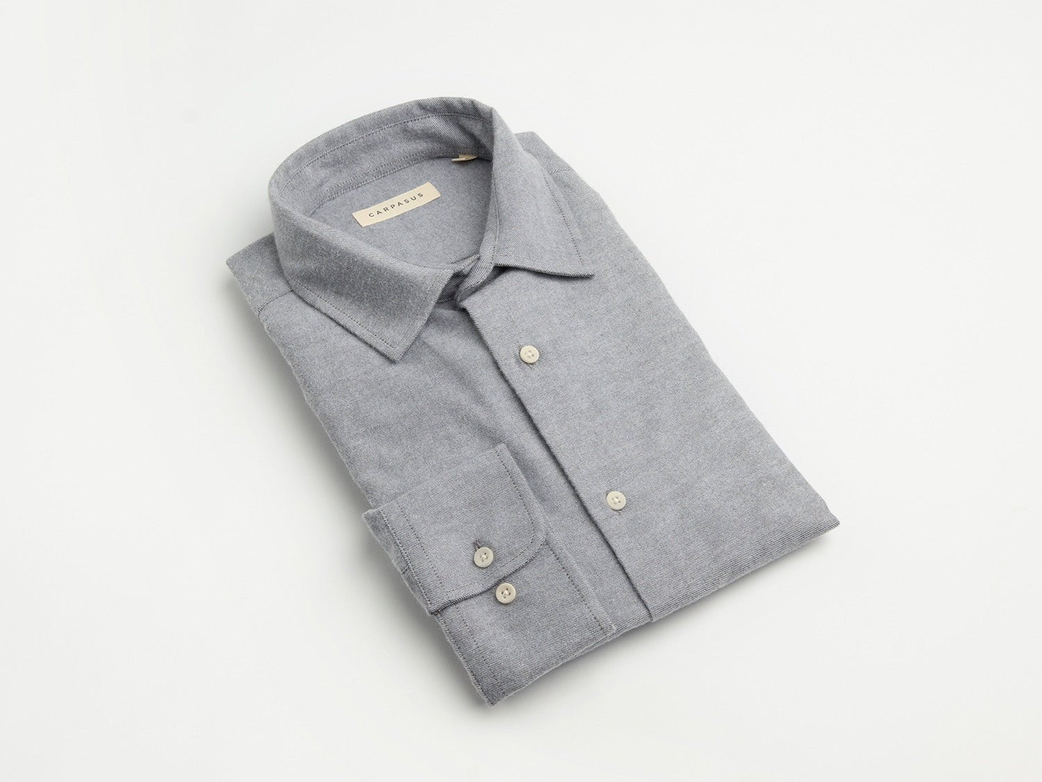 carpasus sustainable organic cotton flanell shirt castanio fog. Nachhaltiges Carpasus Flanell Hemd Castanio Fog aus Bio Baumwolle 