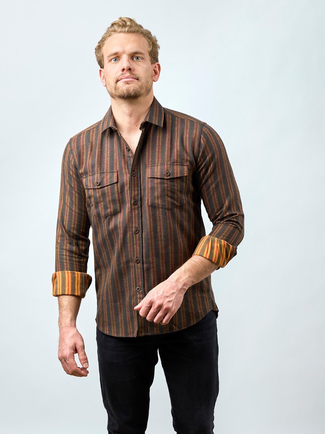 carpasus sustainable organic cotton flanell shirt quercus tricolor foro. Nachhaltiges Carpasus Flanell Hemd Quercus Tricolor Foro aus Bio Baumwolle 