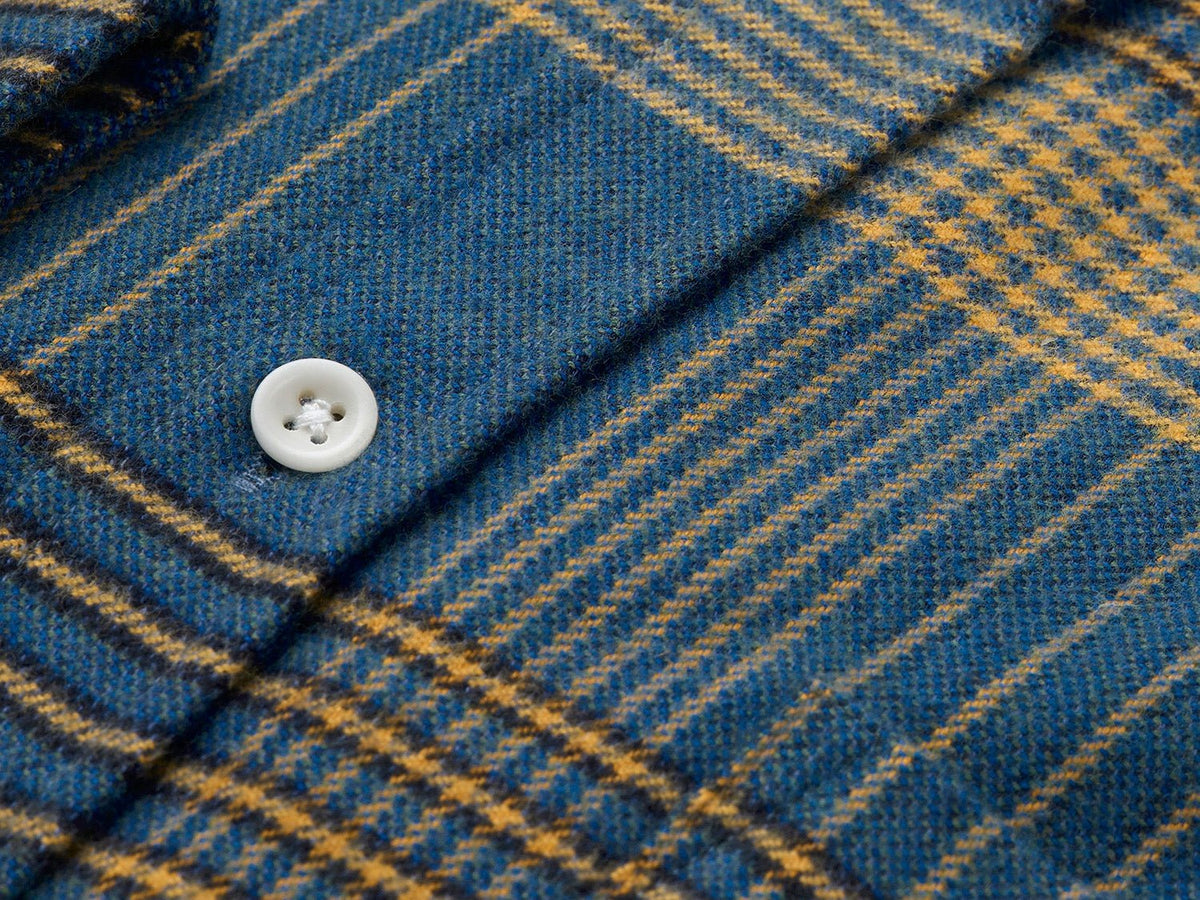 Sustainable Flannel Shirt from organic cotton Ursido Blue