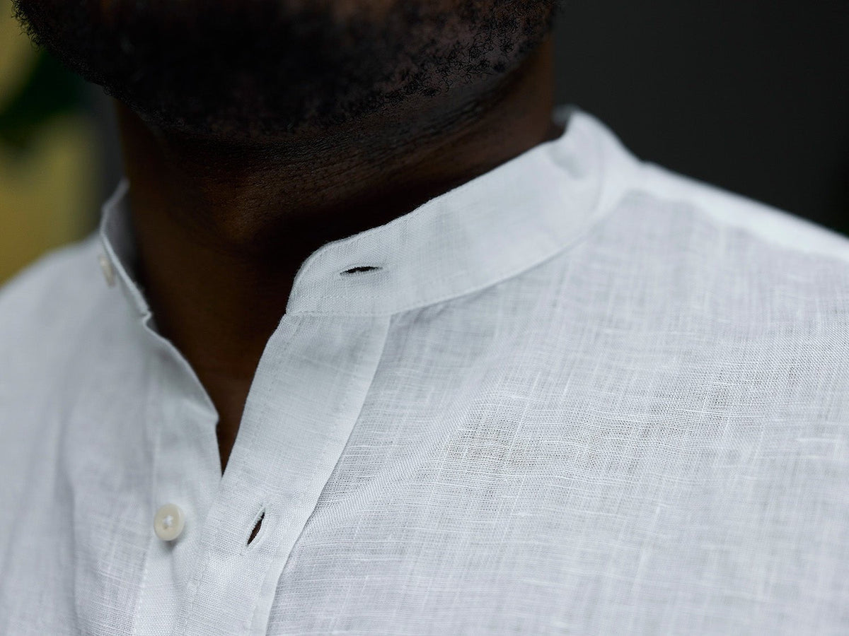 carpasus sustainable organic linen shirt lisbon white. Nachhaltiges Carpasus Hemd Lisbon Weiss aus Bio Leinen 