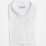 carpasus sustainable organic linen short sleeve shirt white. Nachhaltiges Carpasus Hemd Kurzarm aus Bio Leinen in Weiss.