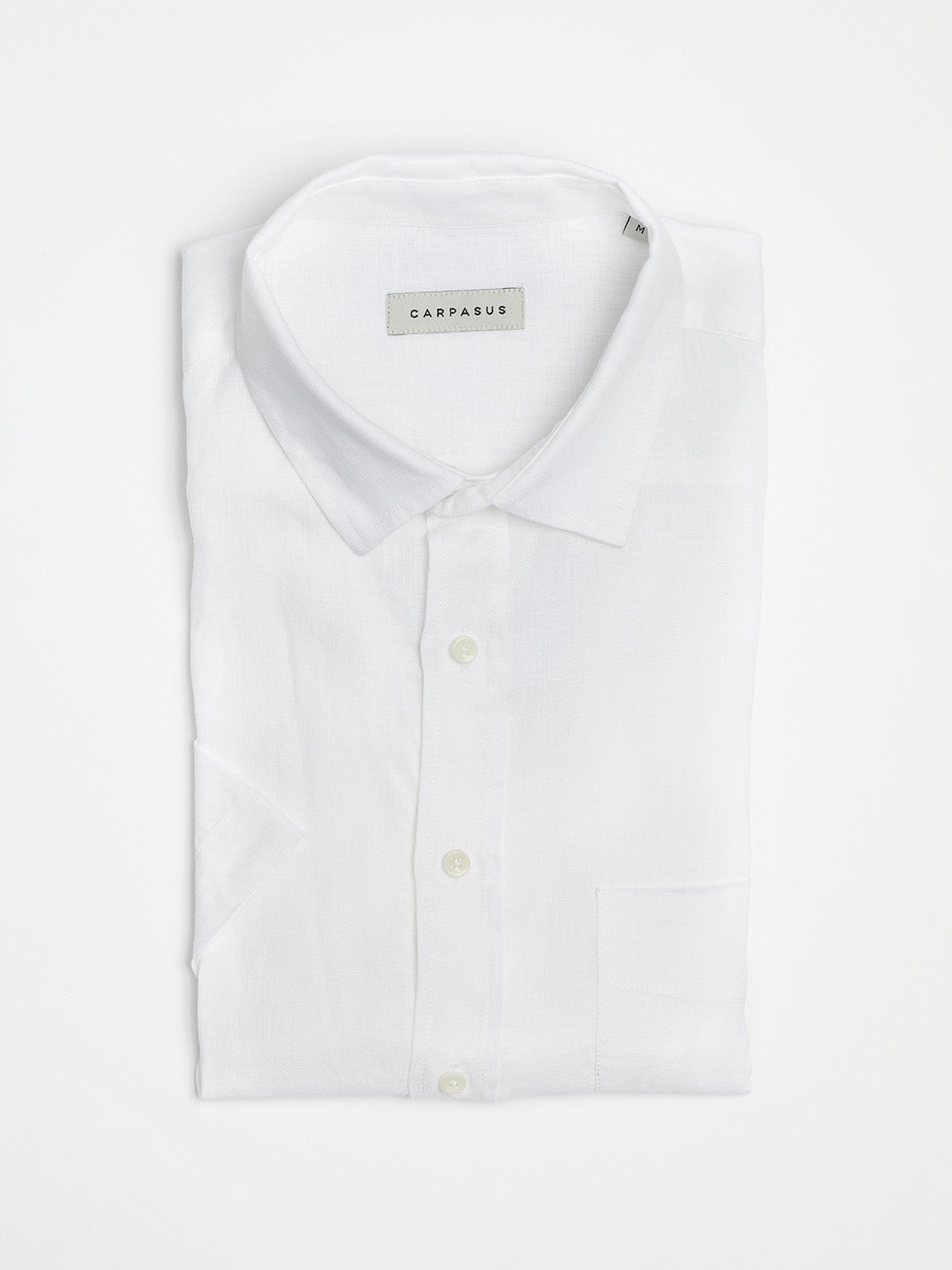 Sustainable Short Sleeve Linen Shirt White - Lido CARPASUS Store Online