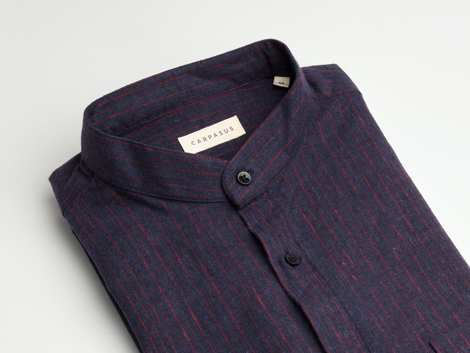 carpasus sustainable organic cotton and linen shirt scurido marine/red. Nachhaltiges Carpasus Hemd Scurido aus Bio Baumwolle und Leinen in Marine/Rot