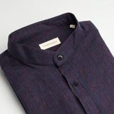 carpasus sustainable organic cotton and linen shirt scurido marine/red. Nachhaltiges Carpasus Hemd Scurido aus Bio Baumwolle und Leinen in Marine/Rot
