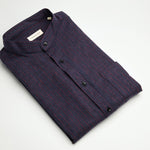 carpasus sustainable organic cotton and linen shirt scurido marine/red. Nachhaltiges Carpasus Hemd Scurido aus Bio Baumwolle und Leinen in Marine/Rot