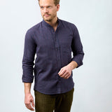 carpasus sustainable organic cotton and linen shirt scurido marine/red. Nachhaltiges Carpasus Hemd Scurido aus Bio Baumwolle und Leinen in Marine/Rot