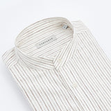 carpasus sustainable organic cotton and linen shirt scurido white/brown. Nachhaltiges Carpasus Hemd Scurido aus Bio Baumwolle und Leinen in Weiss/Braun