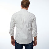 carpasus sustainable organic cotton and linen shirt scurido white/brown. Nachhaltiges Carpasus Hemd Scurido aus Bio Baumwolle und Leinen in Weiss/Braun