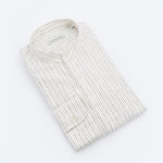 carpasus sustainable organic cotton and linen shirt scurido white/brown. Nachhaltiges Carpasus Hemd Scurido aus Bio Baumwolle und Leinen in Weiss/Braun