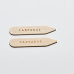 carpasus collar stays made of certified maple wood. Carpasus Kragenstaebchen aus zertifiziertem Ahorn Holz