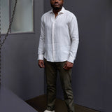 carpasus sustainable organic linen shirt stripes nature white. Nachhaltiges Carpasus Hemd aus Bio Leinen mit Streifen Natur Weiss