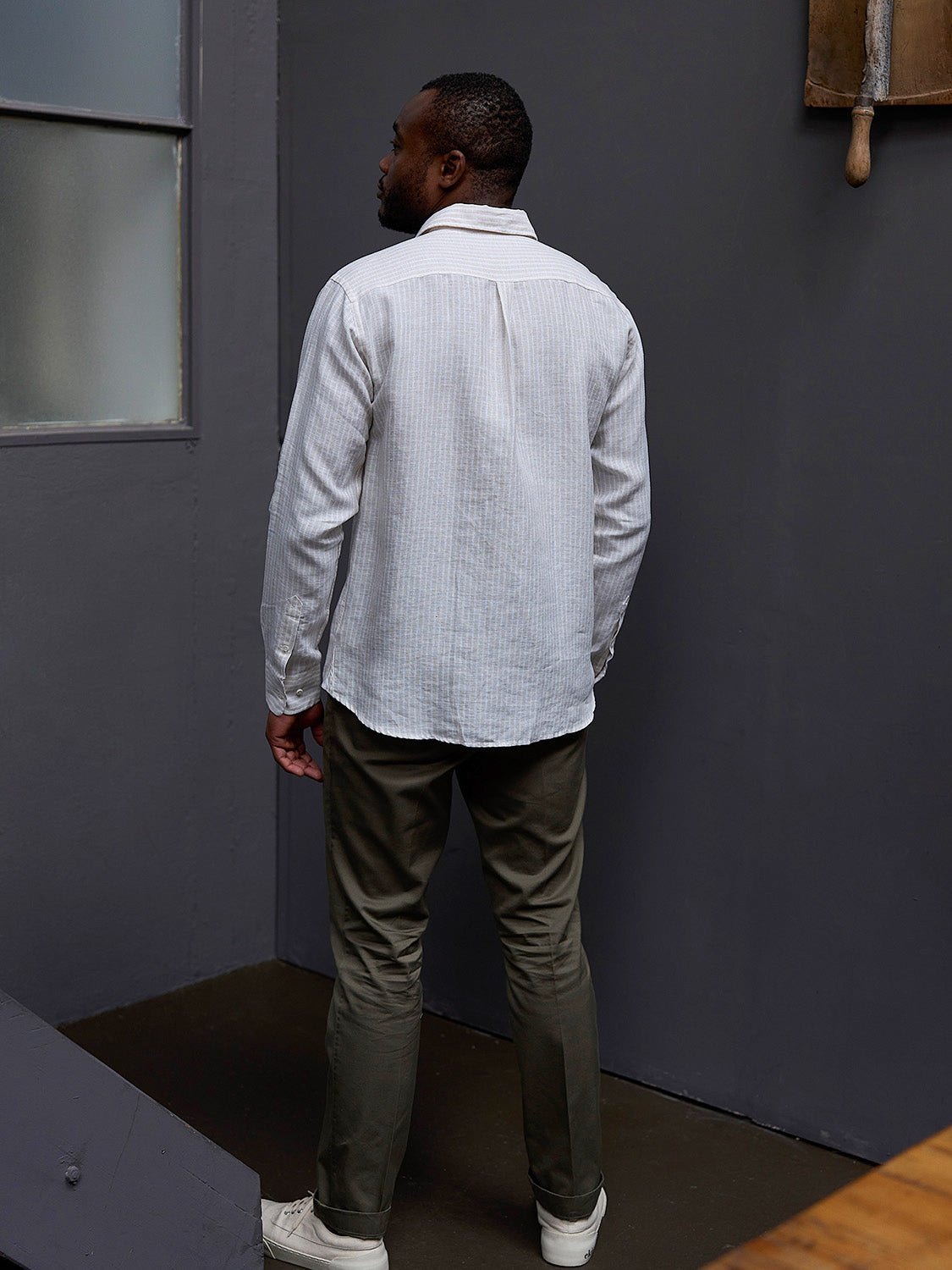 Sustainable Linen Shirt from Organic Linen Stripes Nature