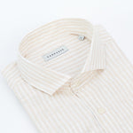 carpasus sustainable organic linen shirt stripes nature white. Nachhaltiges Carpasus Hemd aus Bio Leinen mit Streifen Natur Weiss
