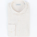 carpasus sustainable organic linen shirt stripes nature white. Nachhaltiges Carpasus Hemd aus Bio Leinen mit Streifen Natur Weiss