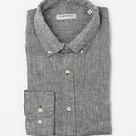 carpasus sustainable organic linen shirt single color khaki. Nachhaltiges Carpasus Hemd aus Bio Leinen in Khaki