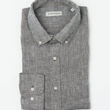 carpasus sustainable organic linen shirt single color khaki. Nachhaltiges Carpasus Hemd aus Bio Leinen in Khaki