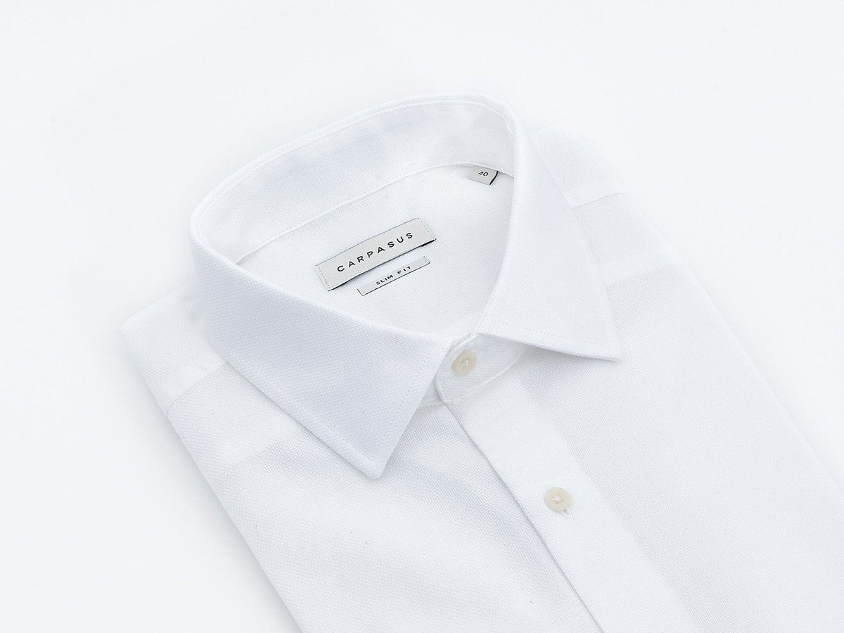 carpasus sustainable organic cotton dress shirt Porto white. Nachhaltiges Carpasus Businesshemd Porto aus Bio Baumwolle in Weiss