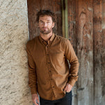 carpasus sustainable organic cotton flanell shirt populus ochre. Nachhaltiges Carpasus Flanell Hemd Populus Ocker aus Bio Baumwolle 
