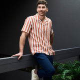 Linen Shirt Short Orto Terracotta
