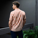 Linen Shirt Short Orto Terracotta